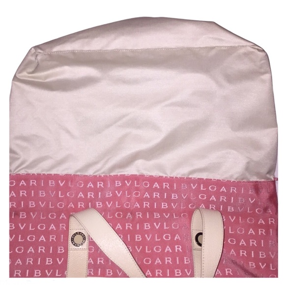 BVLGARI MAEREA Pink/Coral Leather Trim Satchel - Picture 11 of 15